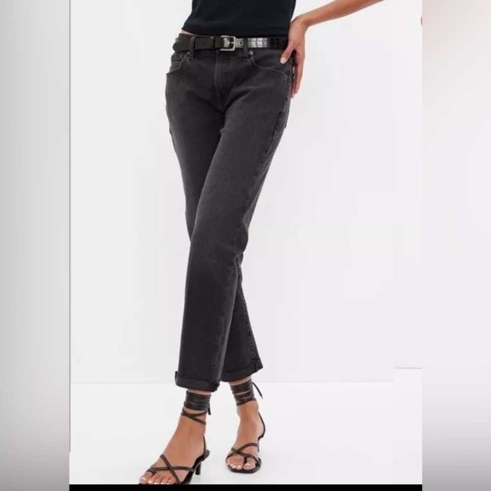 Gap for Good Mid Rise Best Girlfriend Jeans Black Dark Wash Size 26 Women’s